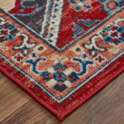 Alternative view of Feizy Nolan Distressed 39CDF Red Area Rug