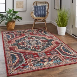 Feizy Nolan Distressed 39CDF Red Area Rug