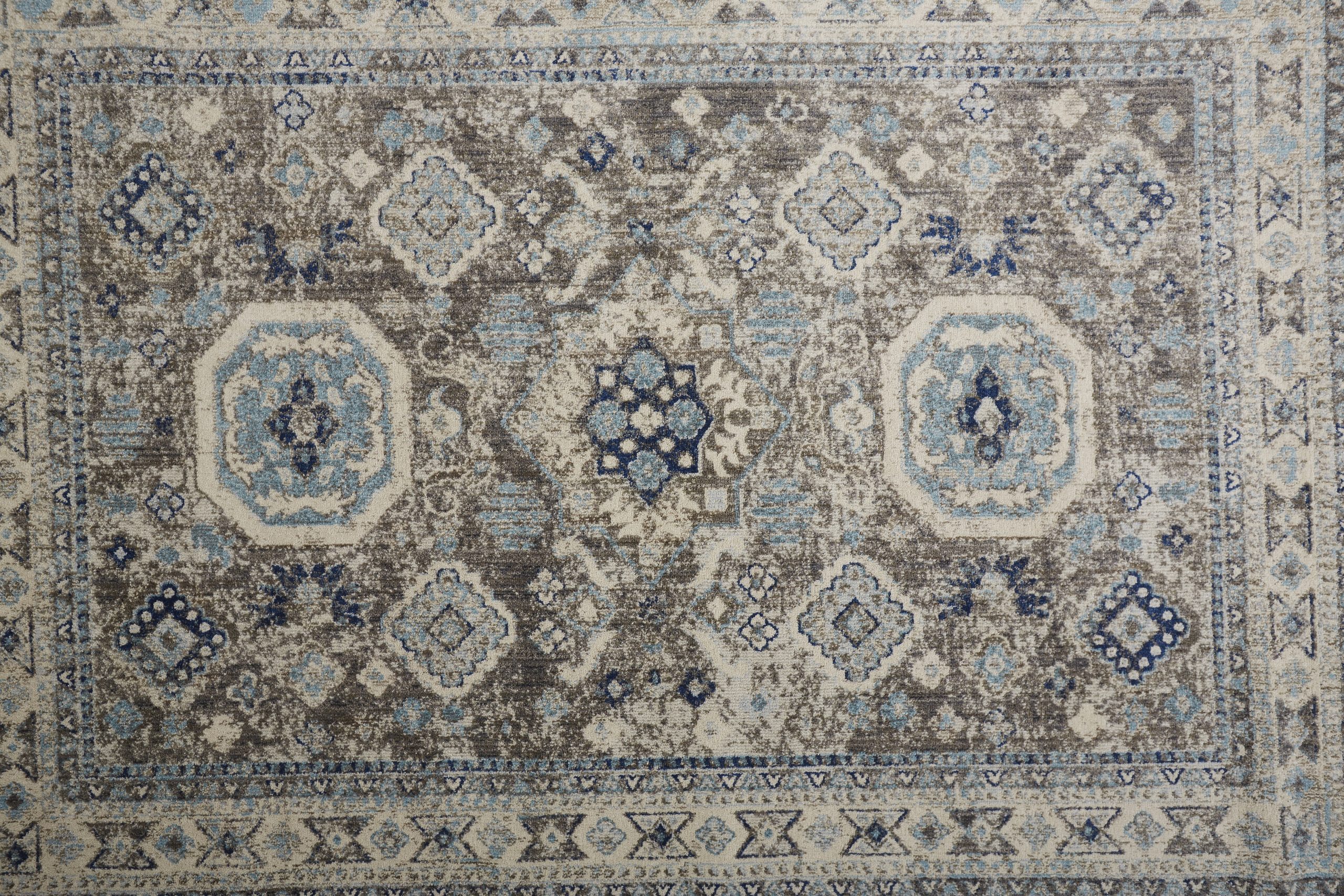 Feizy Bellini Medallion I3137 Blue Area Rug