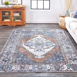 Feizy Percy Ornamental 39AIF Blue Area Rug