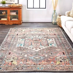 Feizy Percy Medallion 39AJF Pink Area Rug