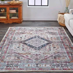Feizy Percy Distressed 39AMF Grey Area Rug