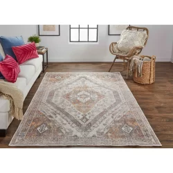 Feizy Percy Distressed 39ANF Rust Area Rug