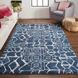 Feizy Remmy Geometric 3516F Blue Area Rug