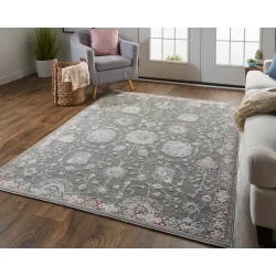 Feizy Thackery Ornamental 39CXF Grey Area Rug