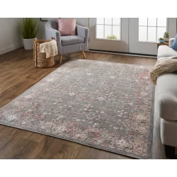 Feizy Thackery Ornamental 39CYF Grey Area Rug