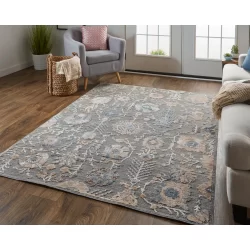 Feizy Thackery Ornamental 39D0F Grey Area Rug