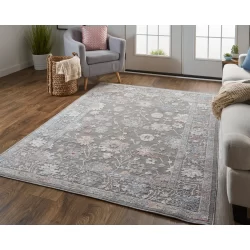 Feizy Thackery Ornamental 39D2F Grey Area Rug