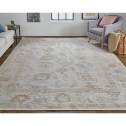 Feizy Wendover Ornamental 6847F Grey Area Rug