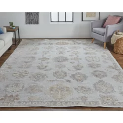 Feizy Wendover Ornamental 6848F Grey Area Rug