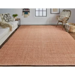 Feizy Naples Solid Color 0751F Rust Area Rug