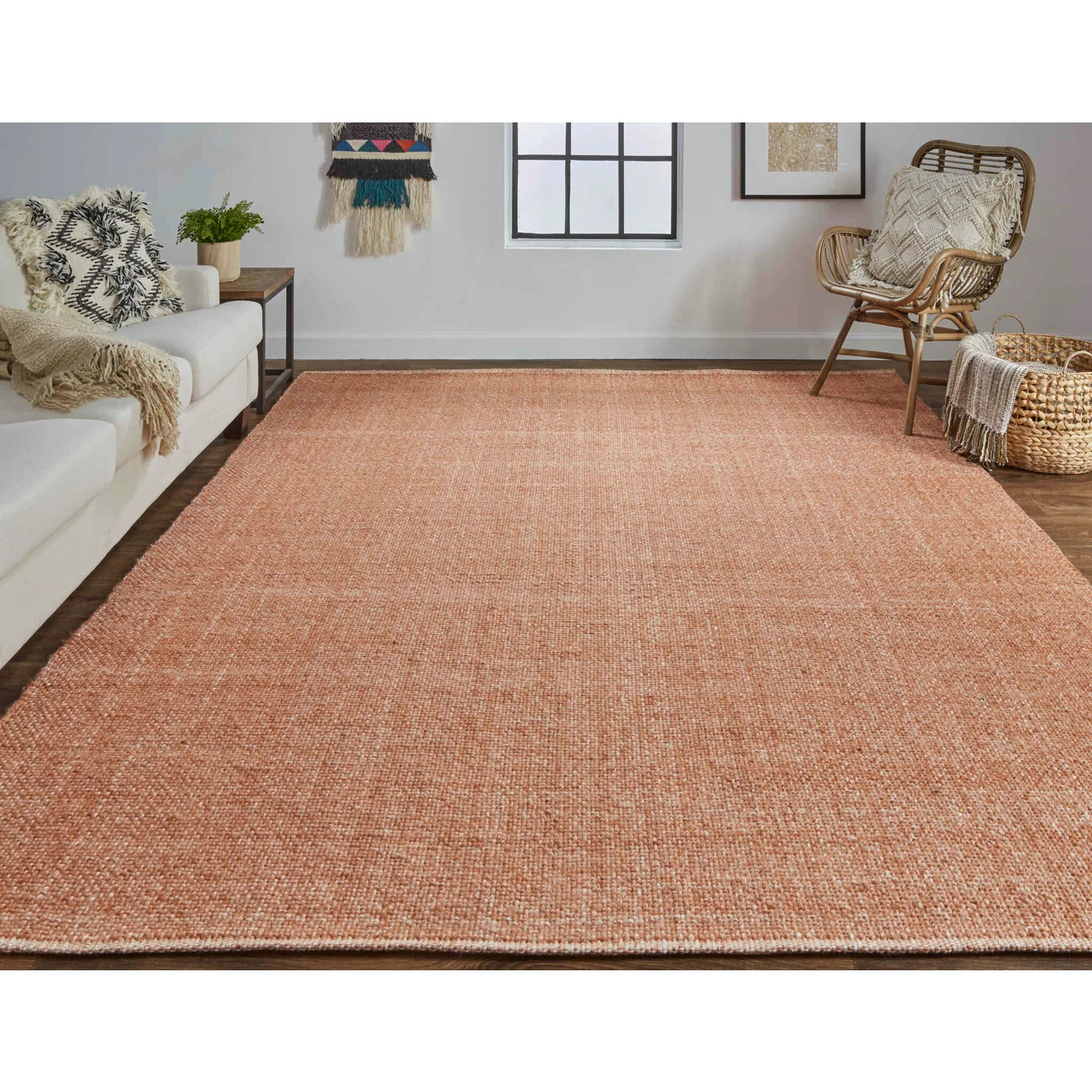 Feizy Naples Solid Color 0751F Rust Area Rug