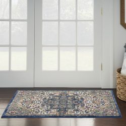 Nourison Ankara Global ANR15 Ivory Navy Area Rug