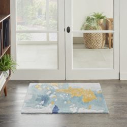 Nourison Prismatic PRS26 Seafoam Gold Area Rug