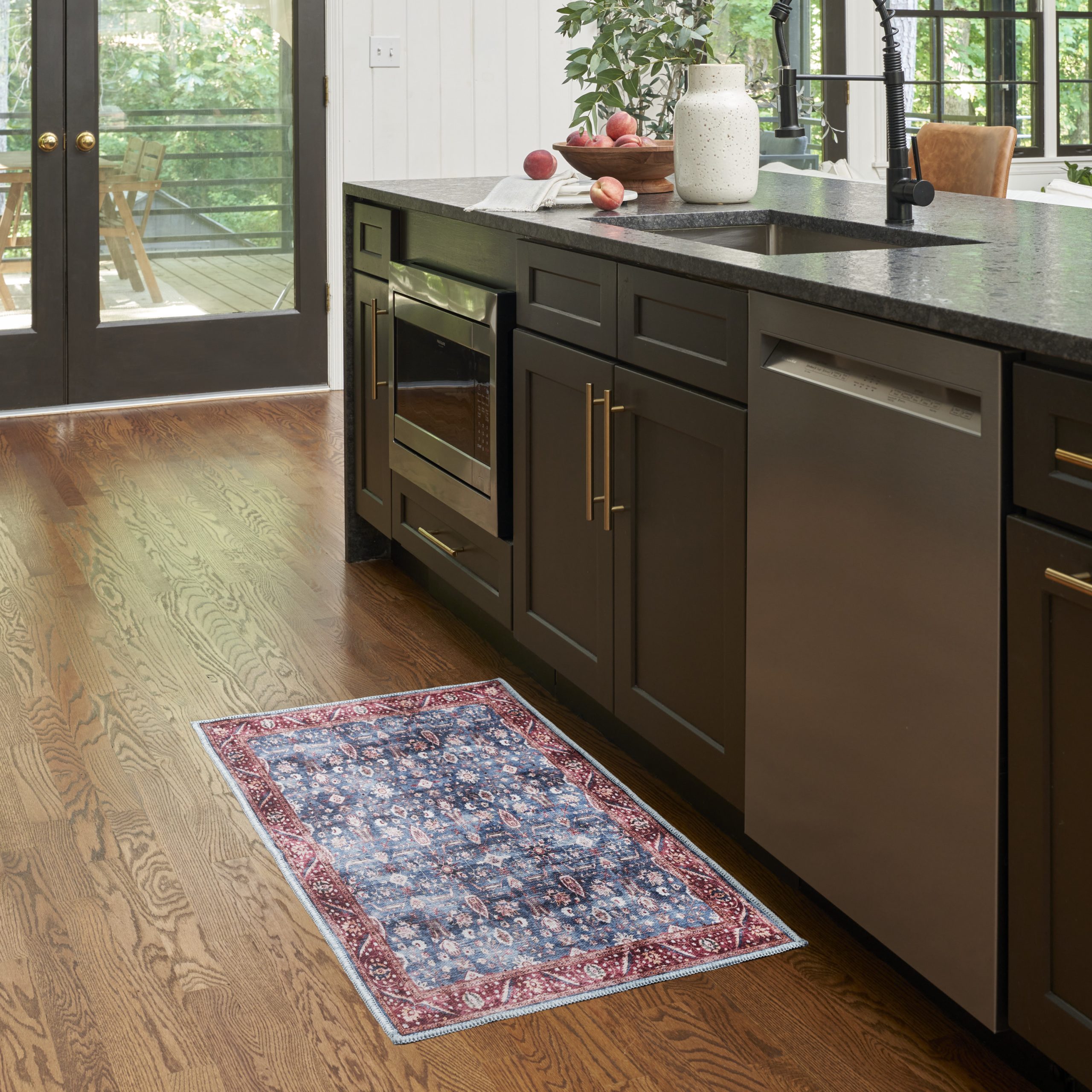 Nourison Grand Washables GRW06 Blue Brick Area Rug