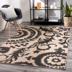 Alternative view of Surya Alfresco ALF-9612 Black Area Rug