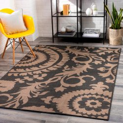 Alternative view of Surya Alfresco ALF-9615 Black Area Rug
