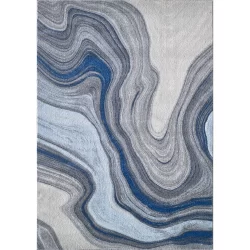 Alternative view of Kas Illusions 6227 Blue Area Rug