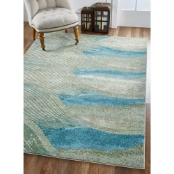 Alternative view of Kas Illusions 6222 Blue Area Rug