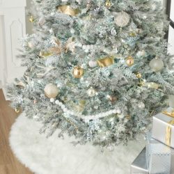 Momeni Furry Tree Skirt FTS-1 White Area Rug