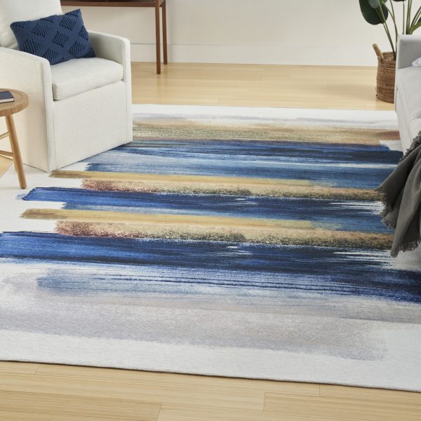 Nourison Nourison Washables NWB09 Blue Multicolor Area Rug