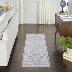 Nicole Curtis Machine Washable Series 1 SR110 Ivory Blue Area Rug