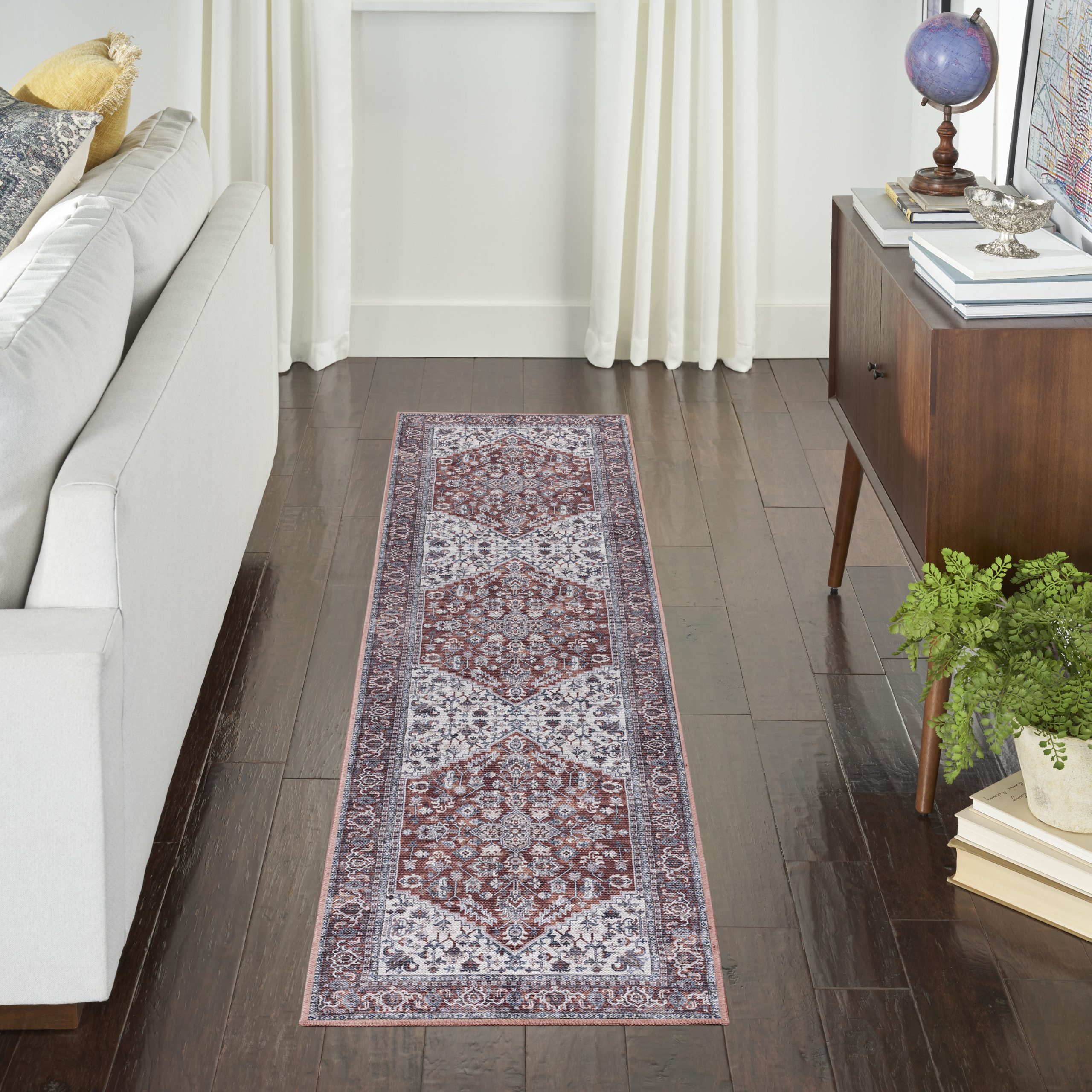 Nicole Curtis Machine Washable Series 1 SR104 Brick Ivory Area Rug