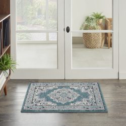 Nourison Passion PSN03 Turquoise Grey Area Rug