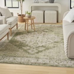 Nourison Astra Machine Washable ASW11 Ivory Green Area Rug