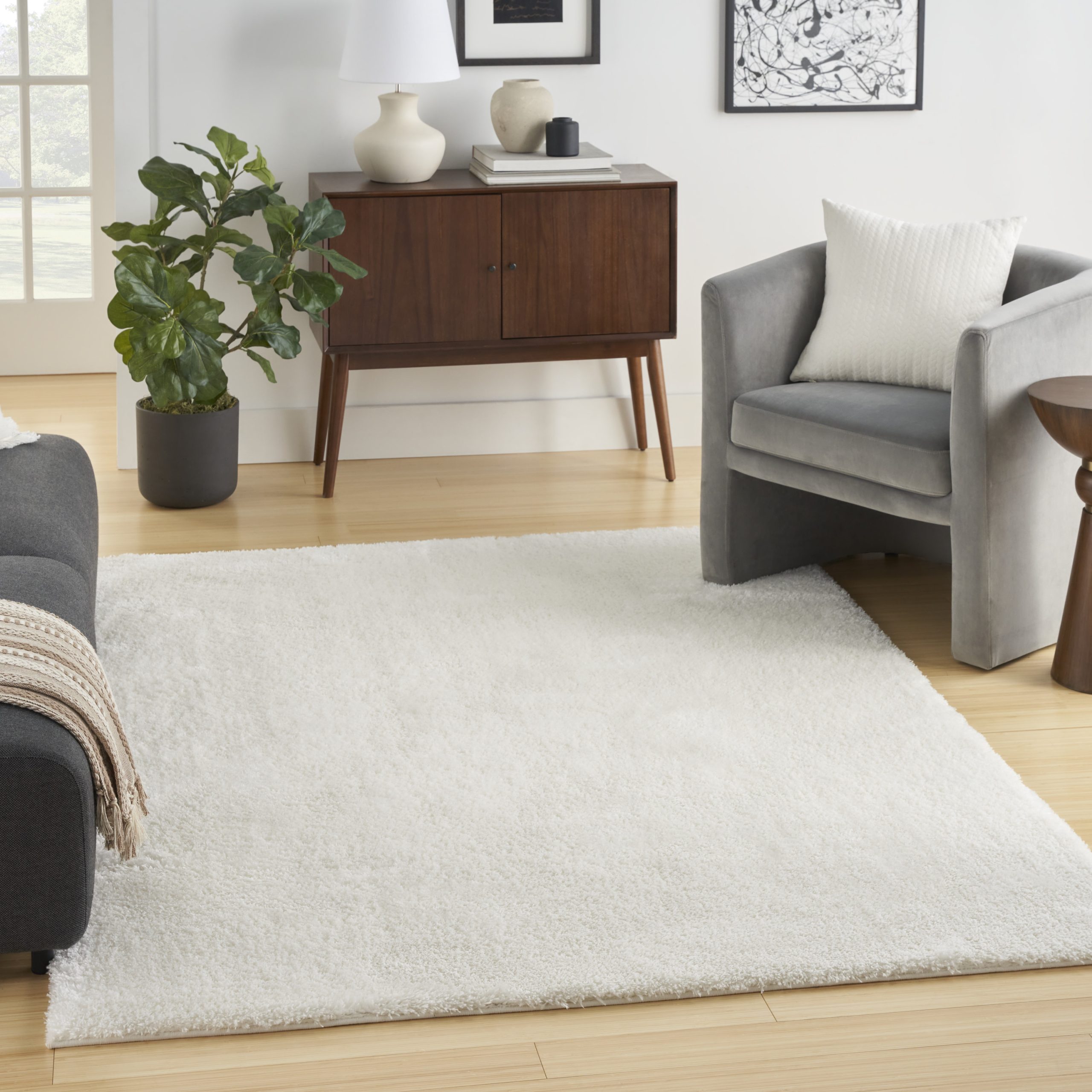 Nourison Pacific Shag PCS01 Ivory Area Rug
