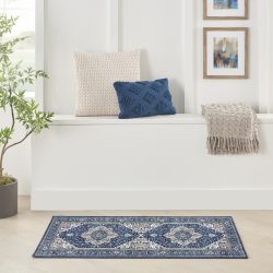 Nourison Fulton FUL10 Navy Ivory Area Rug