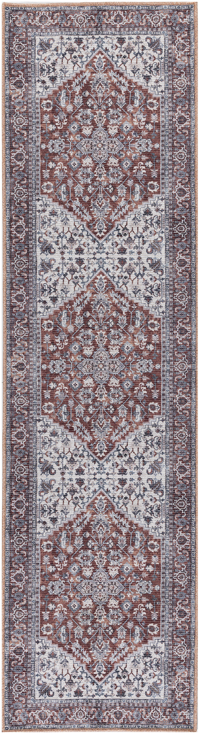 Nicole Curtis Machine Washable Series 1 SR104 Brick Ivory Area Rug - Image 2