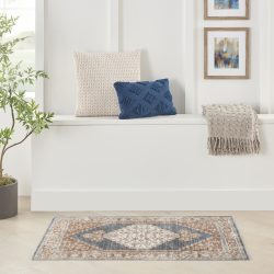 Nourison Astra Machine Washable ASW11 Denim Multicolor Area Rug