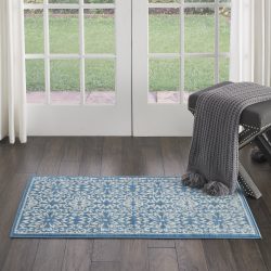Nourison Jubilant JUB06 Ivory Blue Area Rug