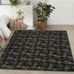 Nourison Cozy Shimmer CSH01 Black Gold Area Rug