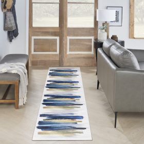 Nourison Nourison Washables NWB09 Blue Multicolor Area Rug - Image 3