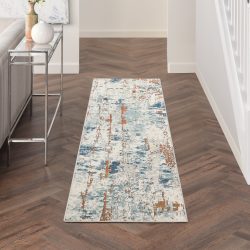 Nourison Quarry QUA01 Beige Blue Rust Area Rug