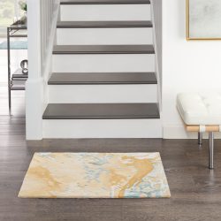 Nourison Prismatic PRS36 Sand Blue Area Rug