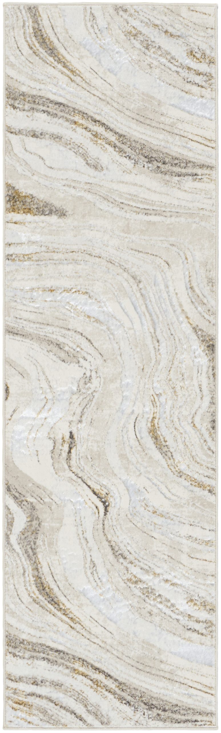 Nourison Glitz GLZ22 Grey Gold Area Rug - Image 2