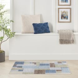 Nourison Astra Machine Washable ASW09 Blue Green Multi Area Rug