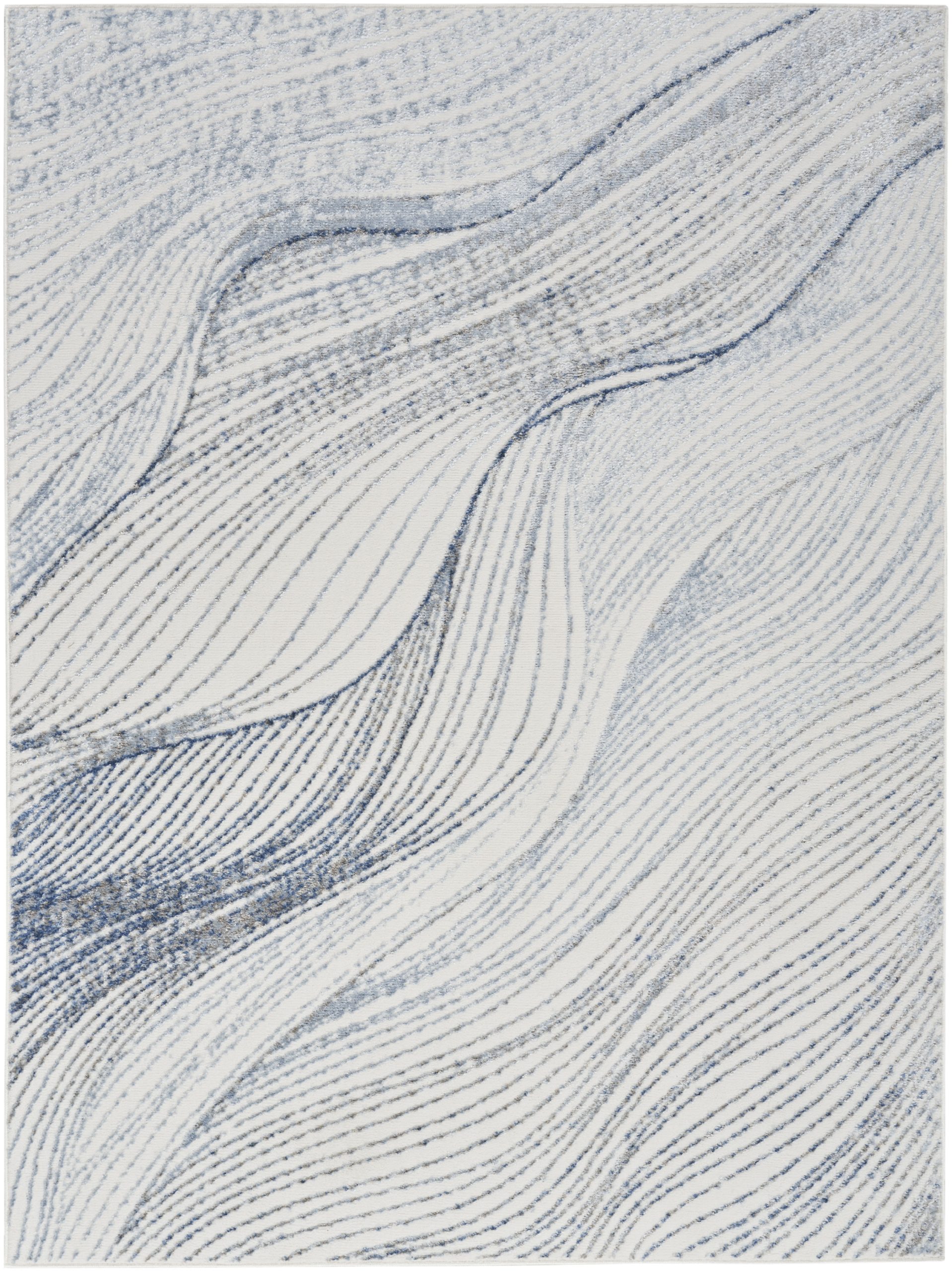 Nourison Fascination FAS04 Ivory Blue Area Rug - Image 2
