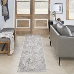 Nourison Astra Machine Washable ASW12 Silver Grey Area Rug