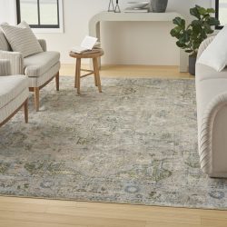 Nourison Astra Machine Washable ASW12 Blue Green Area Rug