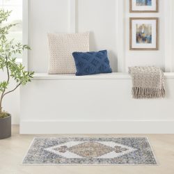 Nourison Astra Machine Washable ASW11 Grey Gold Area Rug