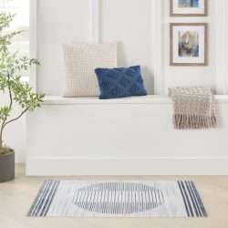 Nourison Astra Machine Washable ASW05 Ivory Blue Area Rug