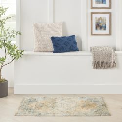 Nourison Astra Machine Washable ASW12 Beige Blue Area Rug
