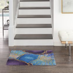 Nourison Prismatic PRS32 Blue Gold Area Rug