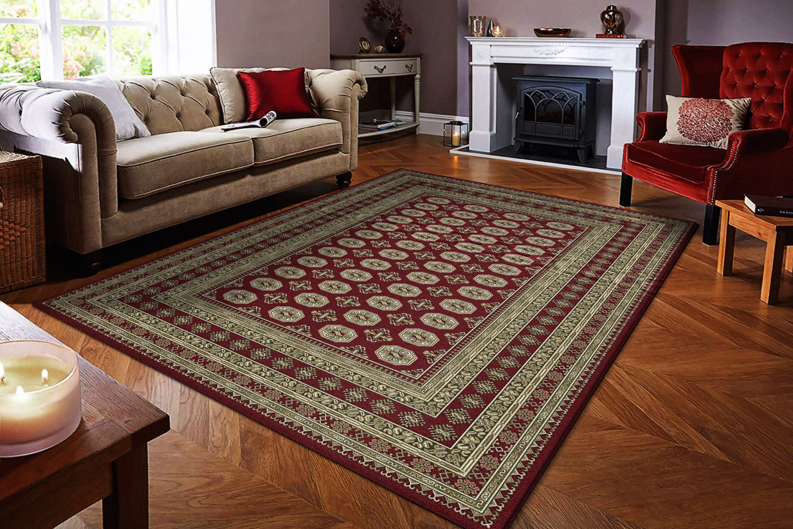 Dynamic Ancient Garden 57102-1293 Red/beige Area Rug - Image 2