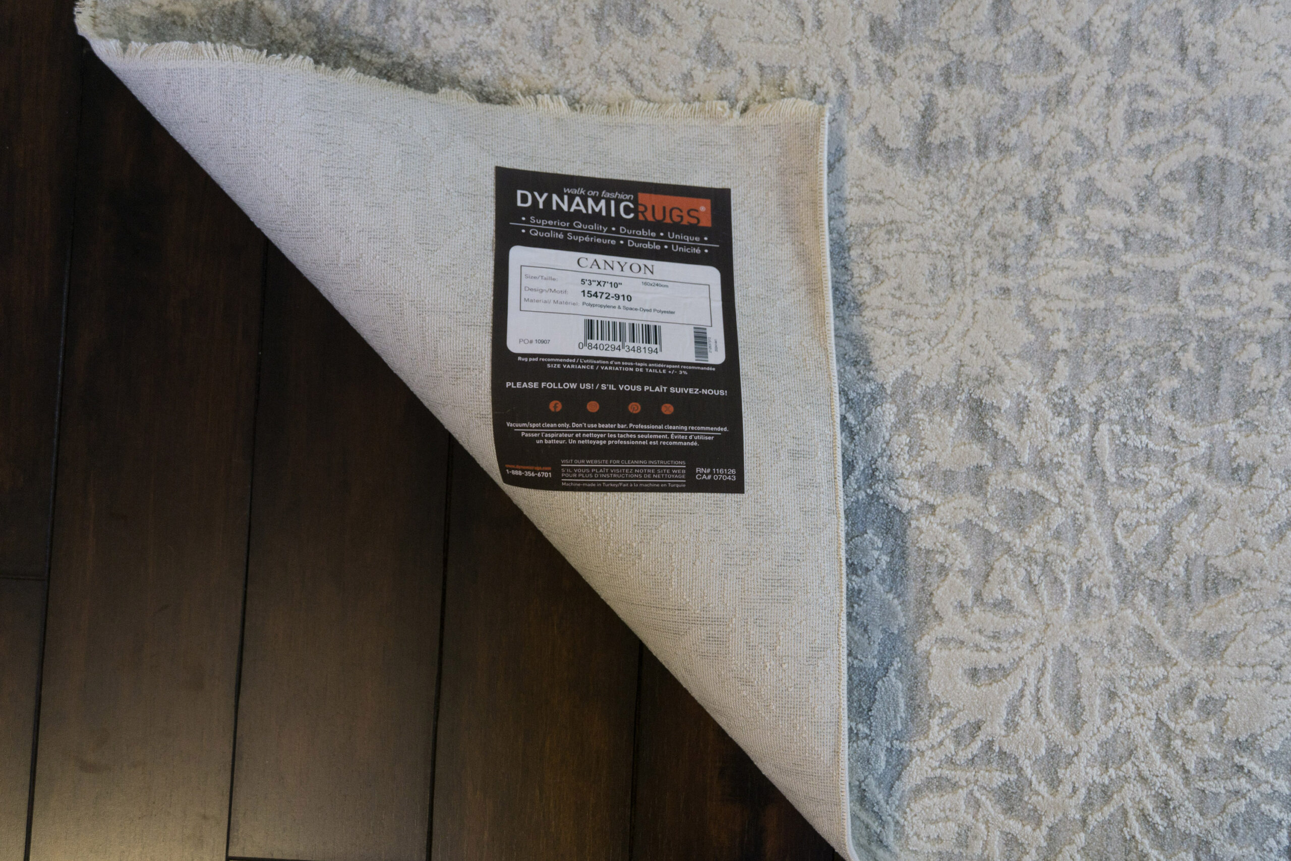 Dynamic Canyon 15472-910 Grey/cream Area Rug - Image 3