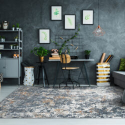 Alternative view of Dynamic Couture 52023-3616 Charcoal/copper Area Rug